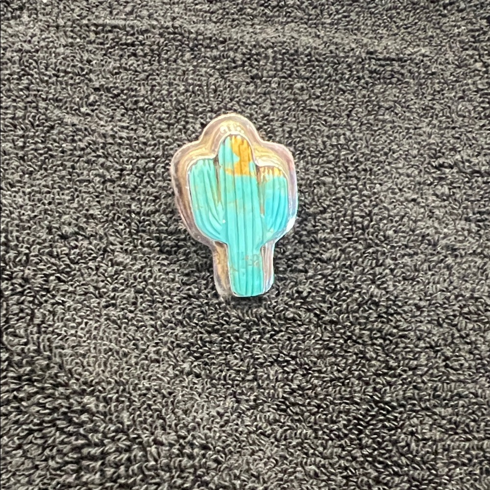 Sterling silver and Turquoise Cactus Ring sz 9